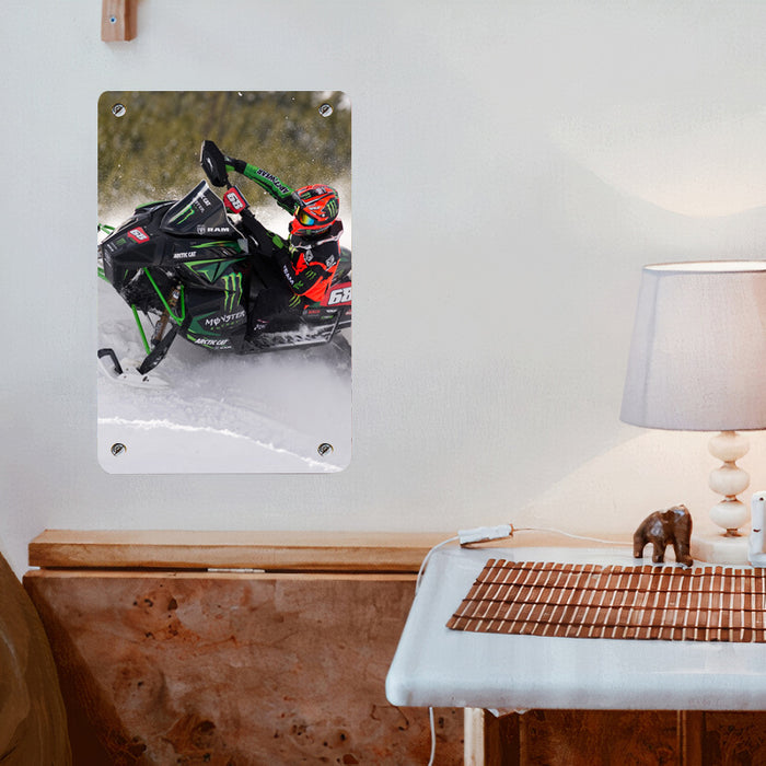 snow racing obstacle Poster Metal print wall art