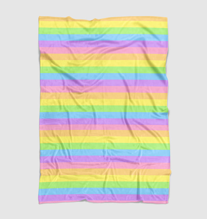 stretch rainbow lines color Ultra soft fleece blanket