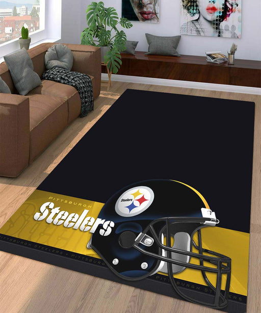 soft colour of pittsburgh steelers helmet Living room carpet rugs