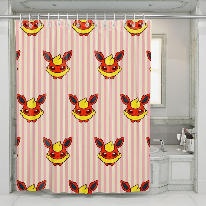 stripes flareon flash fire shower curtains