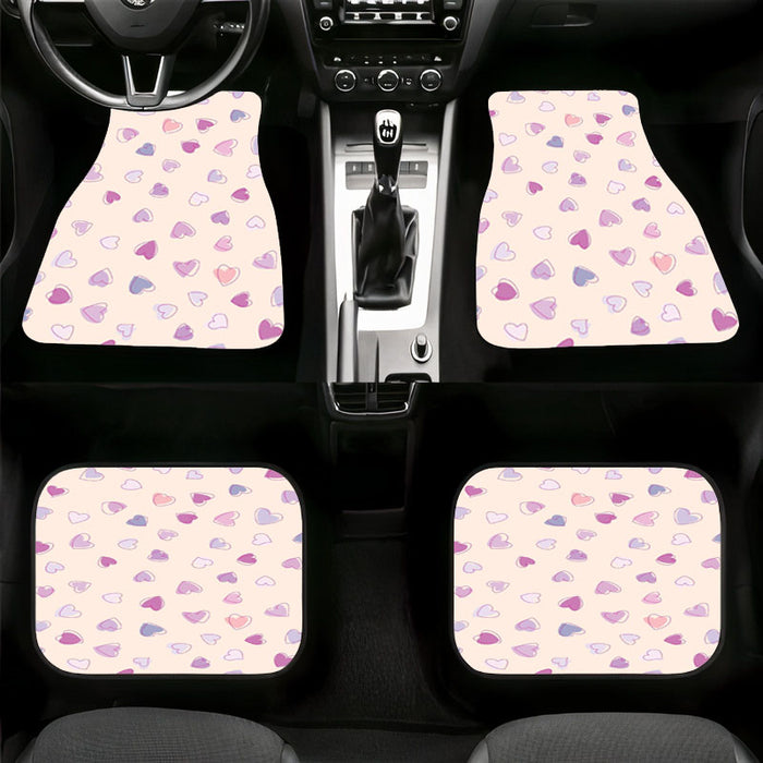 stroke and solid of hearts Car floor mats Universal fit