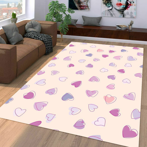 stroke and solid of hearts Living room carpet rugs