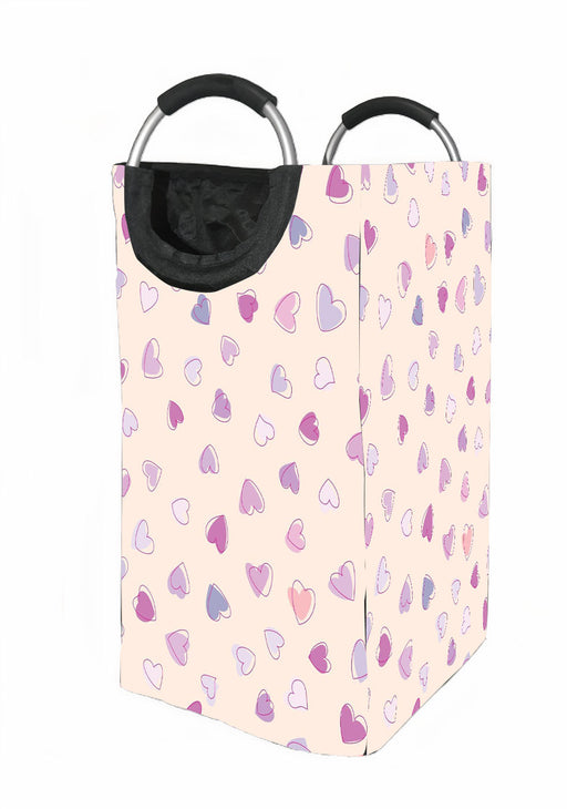 stroke and solid of hearts Laundry Hamper | Laundry Basket