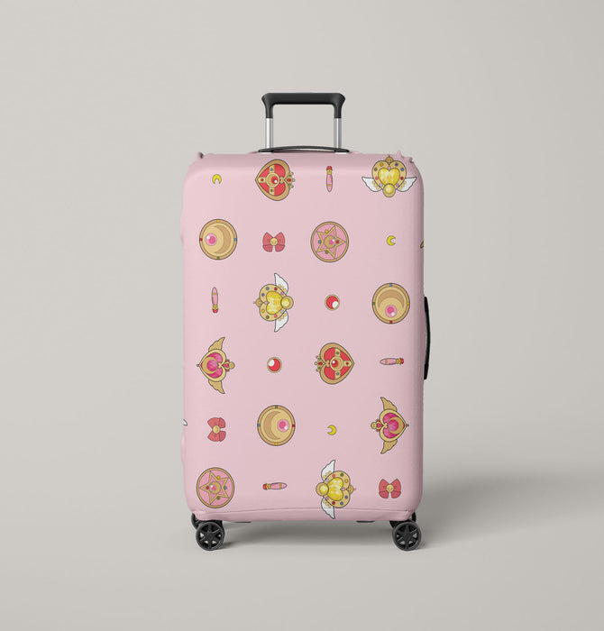 stuff of sailor moon anime girls Luggage Cover | suitcase