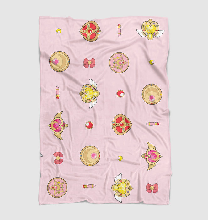 stuff of sailor moon anime girls Ultra soft fleece blanket