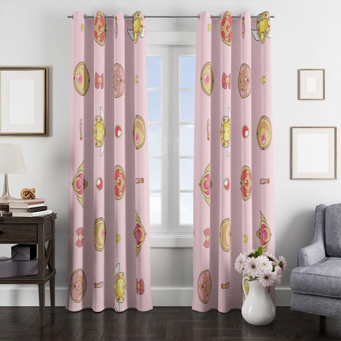 stuff of sailor moon anime girls window Curtain