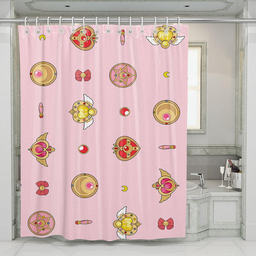 stuff of sailor moon anime girls shower curtains