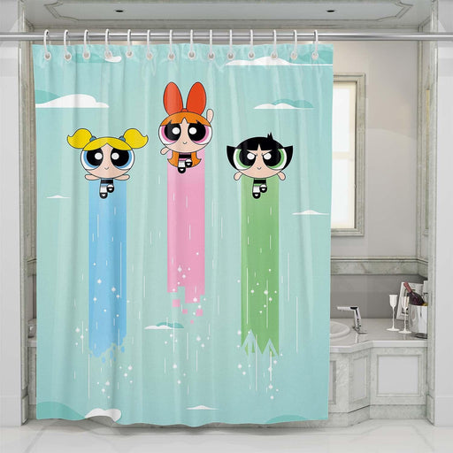 the powerpuff girls flying shower curtains