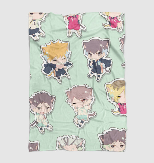 style chibi of haikyuu player Ultra soft fleece blanket