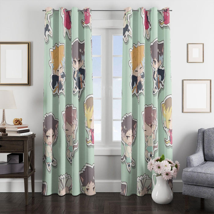 style chibi of haikyuu player window Curtain