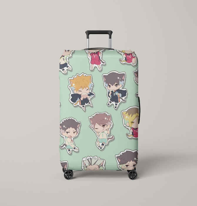 style chibi of haikyuu player Luggage Cover | suitcase