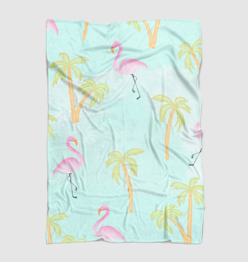 summer flamingo vibe Ultra soft fleece blanket