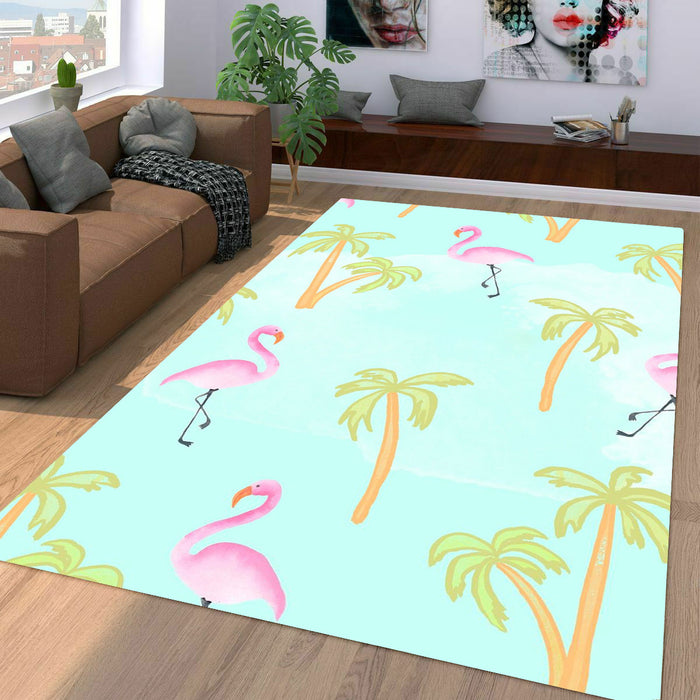 summer flamingo vibe Living room carpet rugs