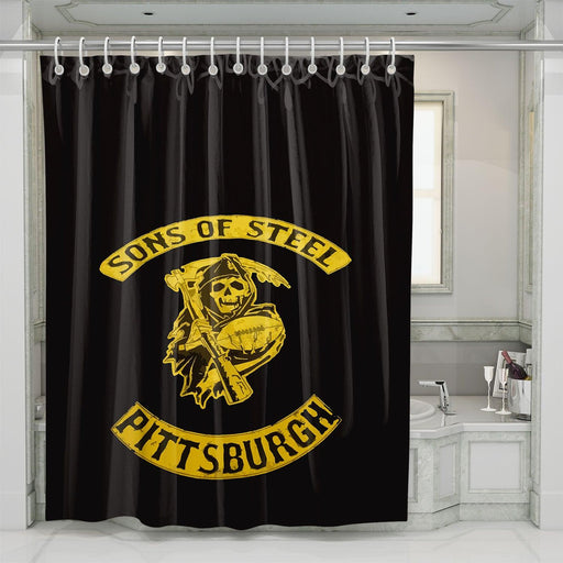 son of steel pittsburgh shower curtains