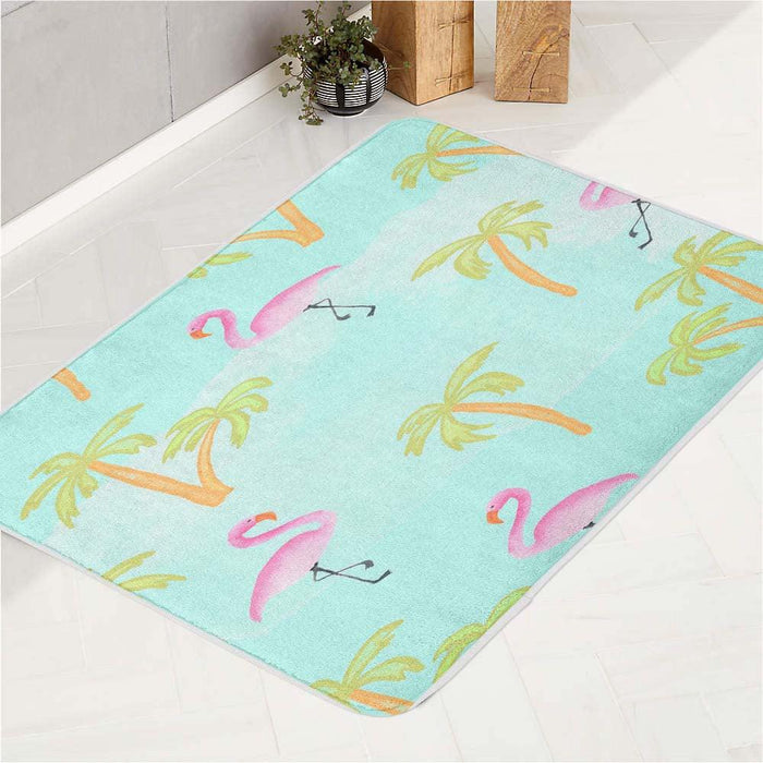 summer flamingo vibe bath rugs