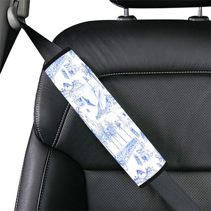 summer illustration on the beach Car seat belt cover