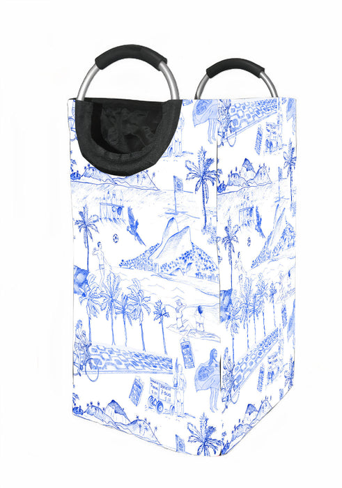 summer illustration on the beach Laundry Hamper | Laundry Basket