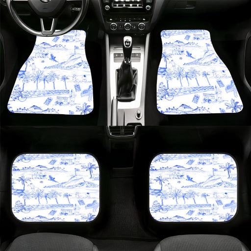 summer illustration on the beach Car floor mats Universal fit