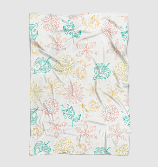 sunflower and leaf stroke pastel Ultra soft fleece blanket