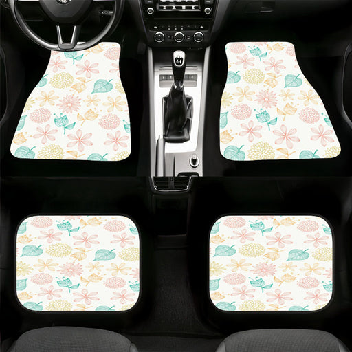 sunflower and leaf stroke pastel Car floor mats Universal fit