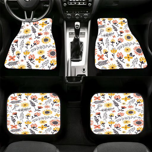 sunflower with another type of flora Car floor mats Universal fit