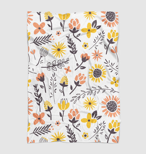 sunflower with another type of flora Ultra soft fleece blanket