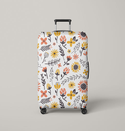 sunflower with another type of flora Luggage Cover | suitcase