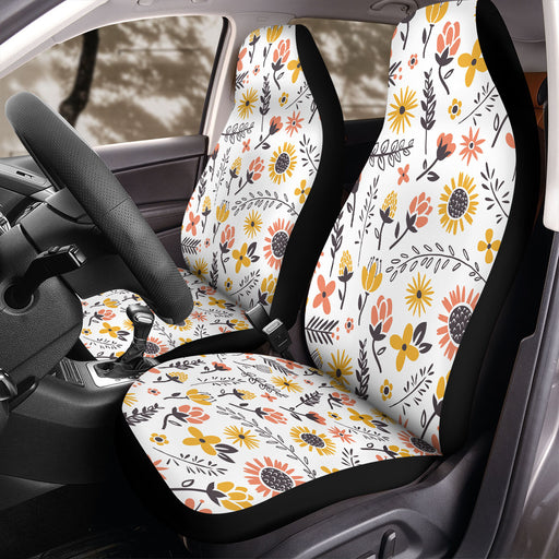 sunflower with another type of flora Car Seat Covers