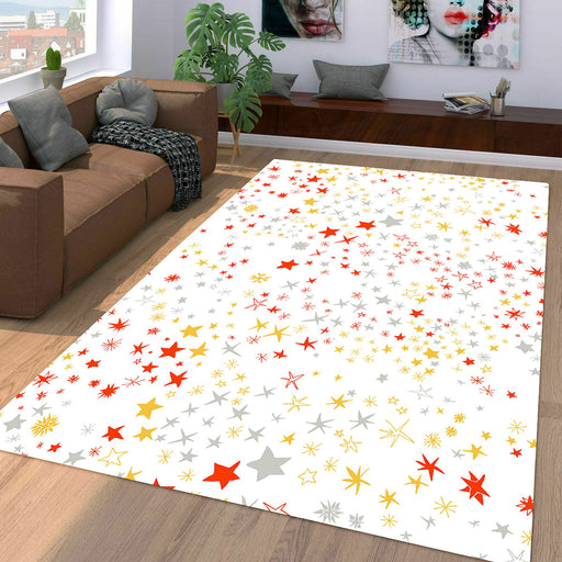 sunset stars orange and yellow Living room carpet rugs