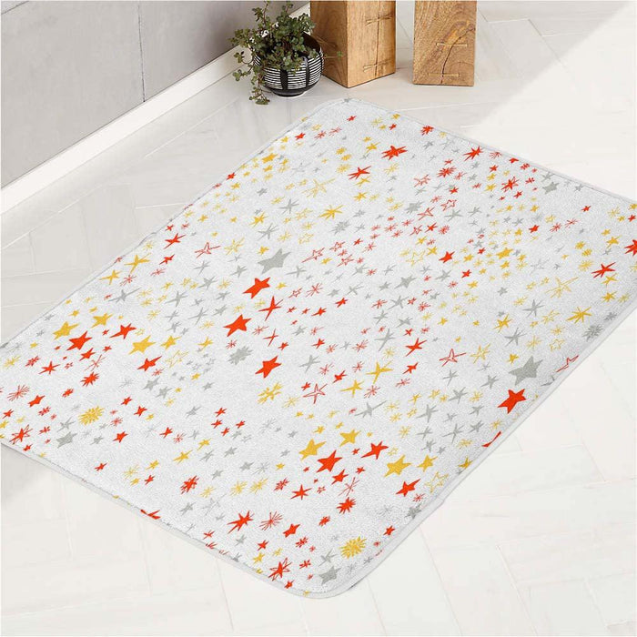 sunset stars orange and yellow bath rugs