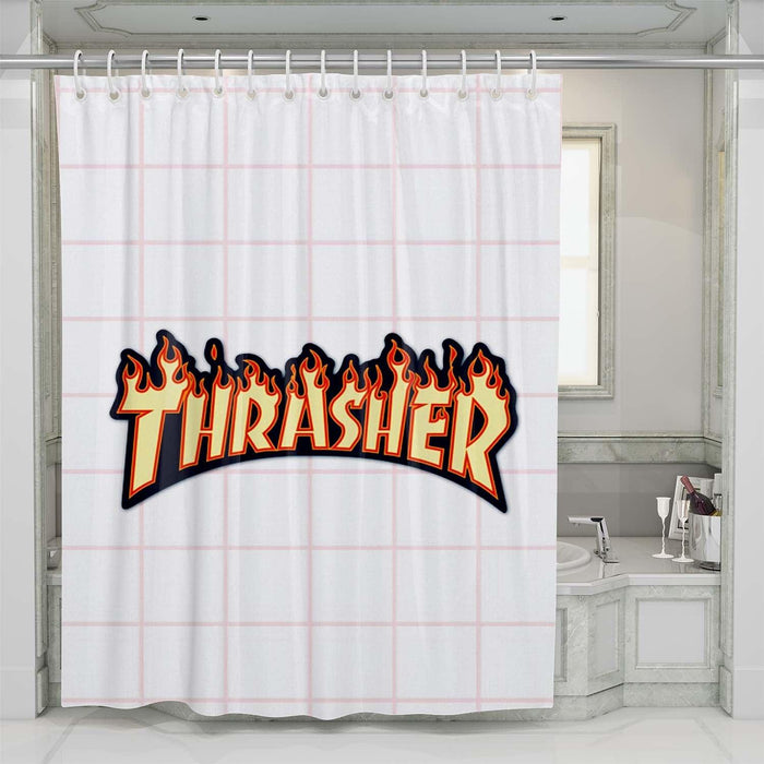 thrasher grid shower curtains