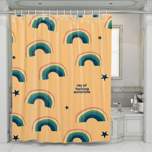 sunshine rainbow and star shower curtains