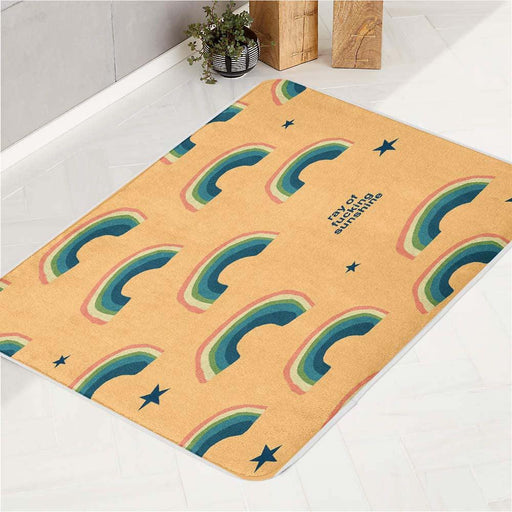 sunshine rainbow and star bath rugs