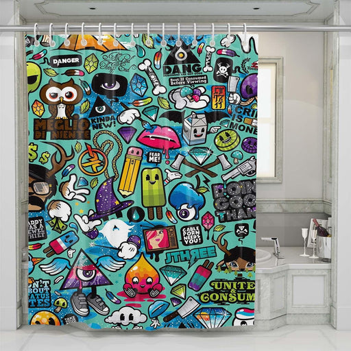 thrasher pattern shower curtains