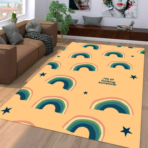 sunshine rainbow and star Living room carpet rugs