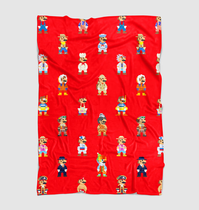 super mario pixels avatar Ultra soft fleece blanket