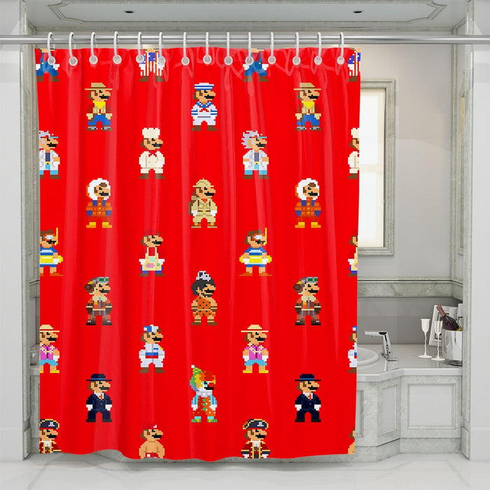 super mario pixels avatar shower curtains