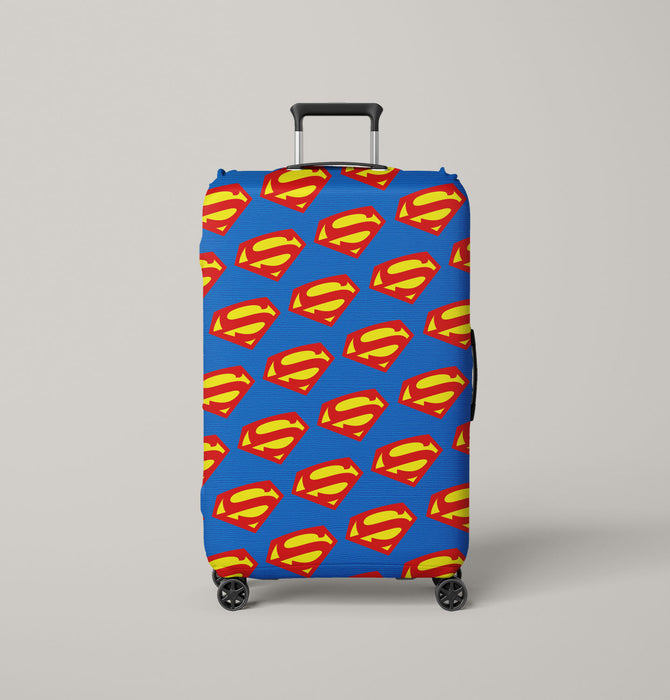 superman logo superhero cartoon Luggage Cover | suitcase