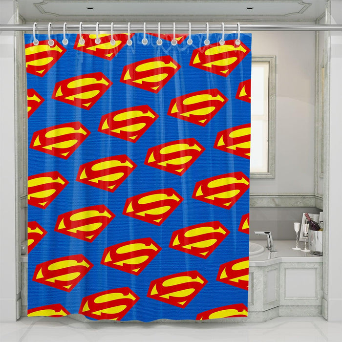 superman logo superhero cartoon shower curtains