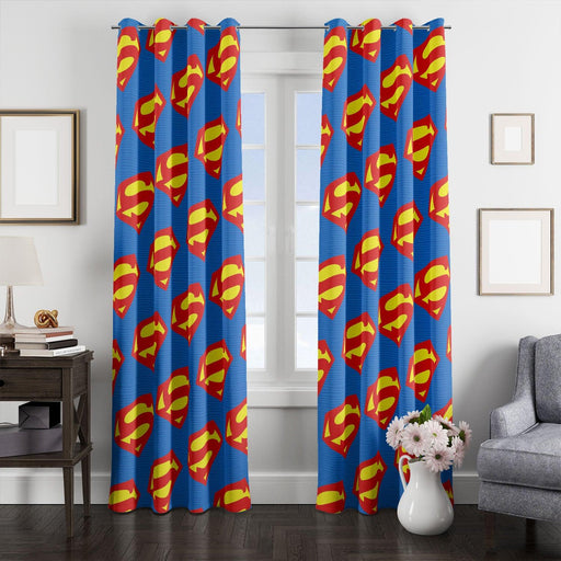 superman logo superhero cartoon window Curtain