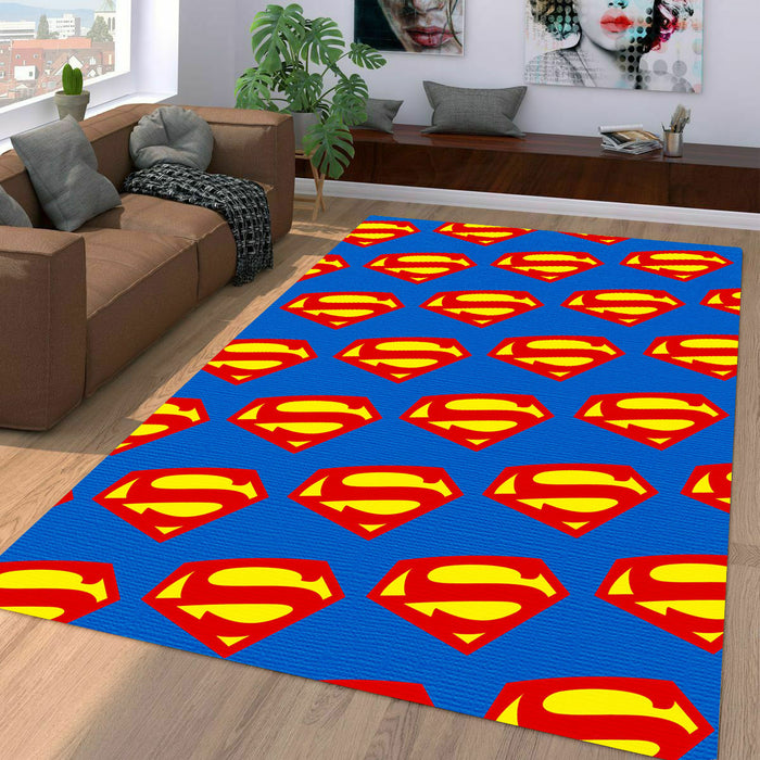 superman logo superhero cartoon Living room carpet rugs