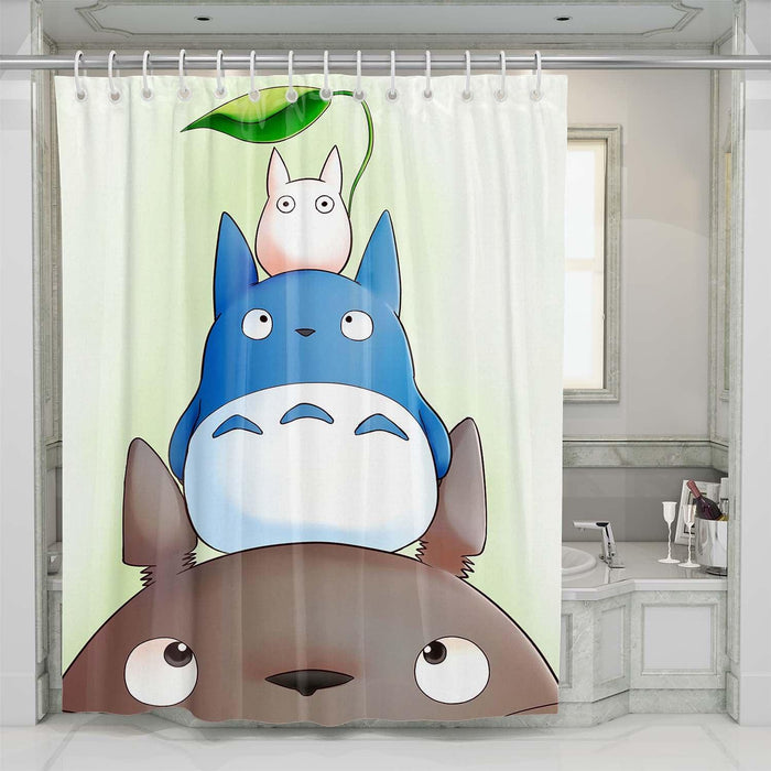 three character totoro shower curtains