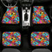 surprised monsters doodle Car floor mats Universal fit