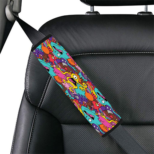 surprised monsters doodle Car seat belt cover