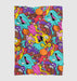 surprised monsters doodle Ultra soft fleece blanket