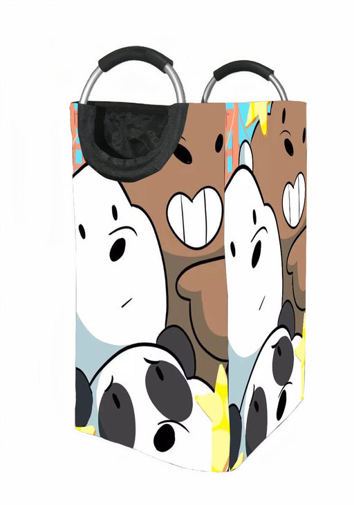 three we bare bears close up Laundry Hamper | Laundry Basket