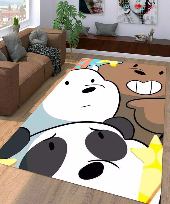 three we bare bears close up Living room carpet rugs