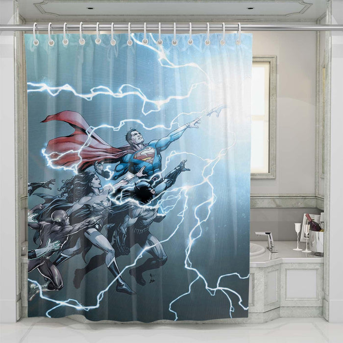 thunder justice league shower curtains