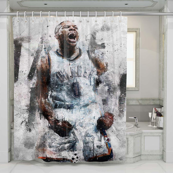 thunder player nba shower curtains