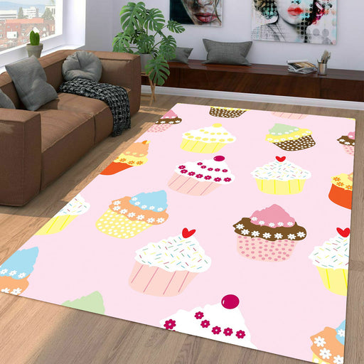 sweet cupcakes cute food Living room carpet rugs